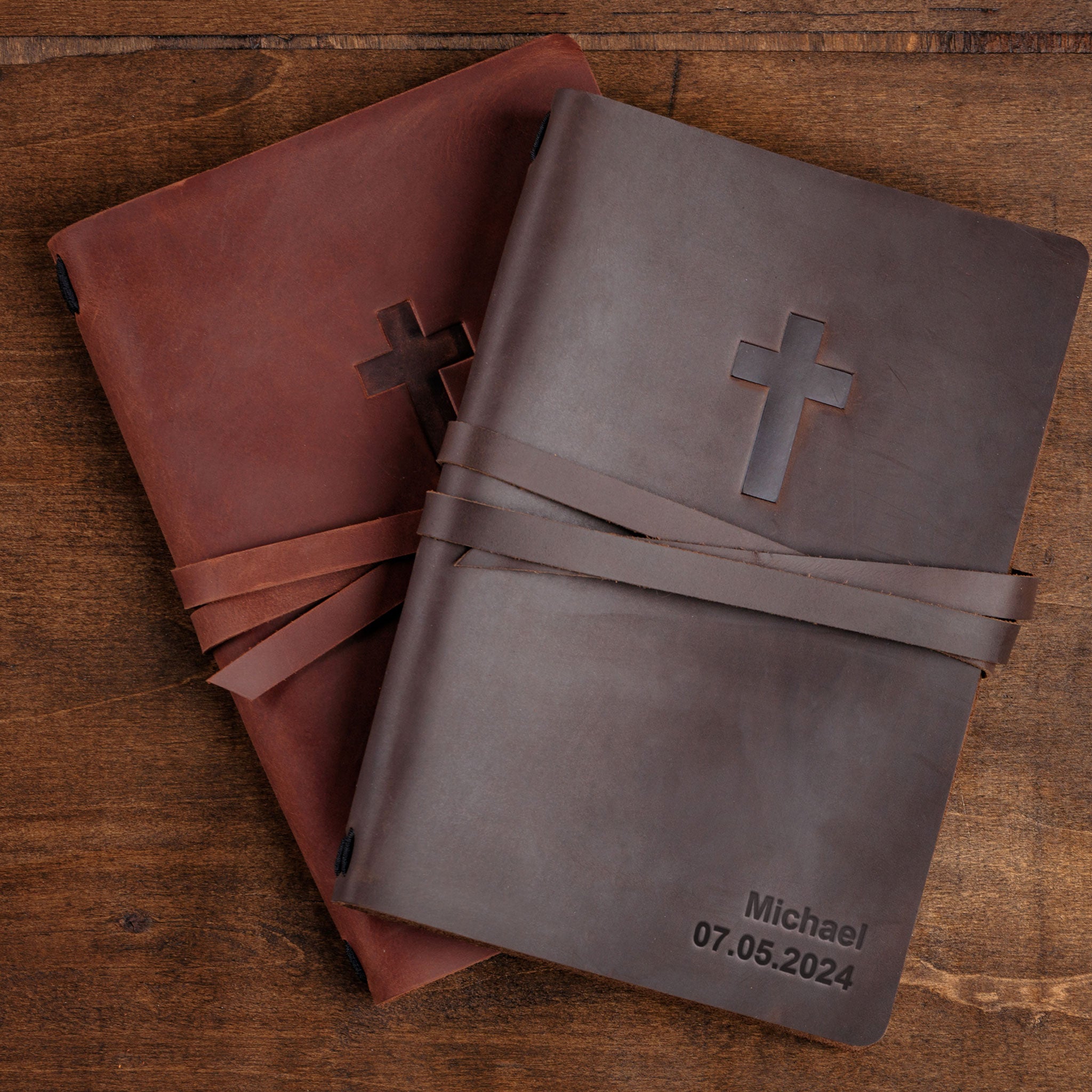 Monogrammed Leather Journal Christian Journal Notebook