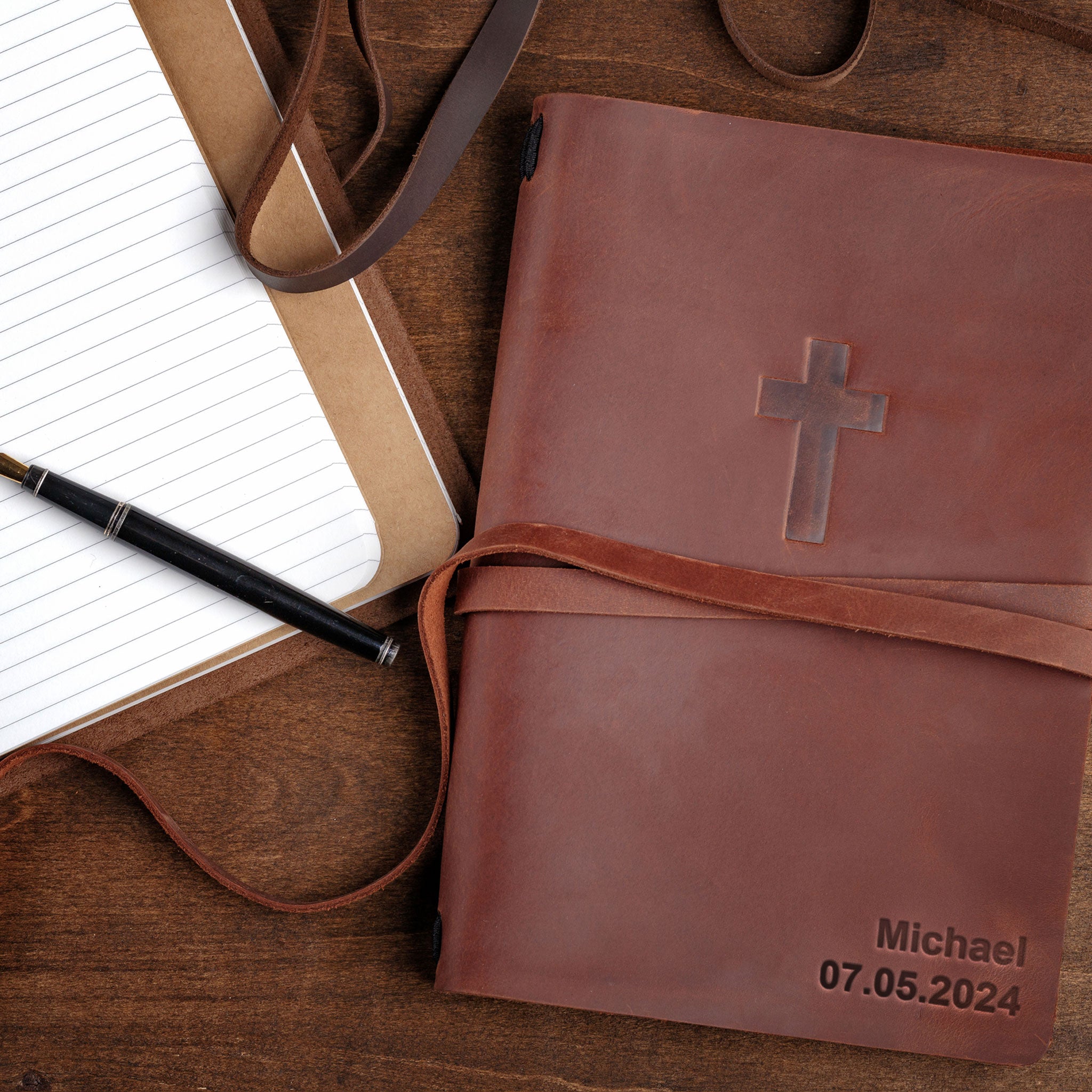 Refillable Leather Journal Christian Journal Notebook