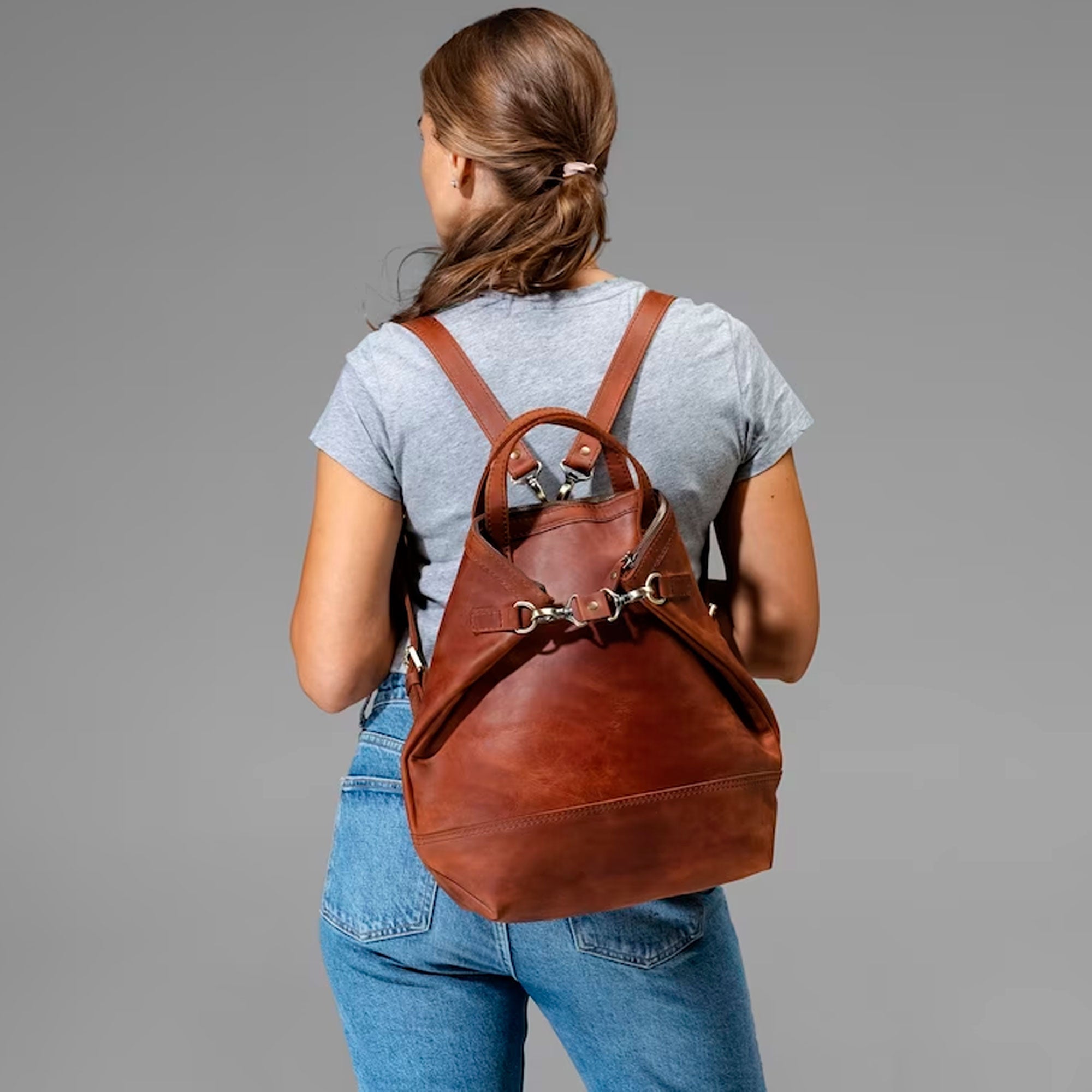 Leather Convertible Backpack